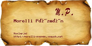 Morelli Pázmán névjegykártya
